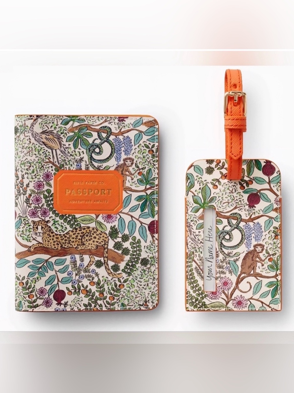NEW Rifle Paper Co. Safari Passport Holder luggage tag travel set